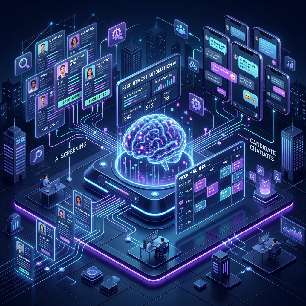 Recruitment Automation 2026 AI Hiring Architecture Hero Illustration